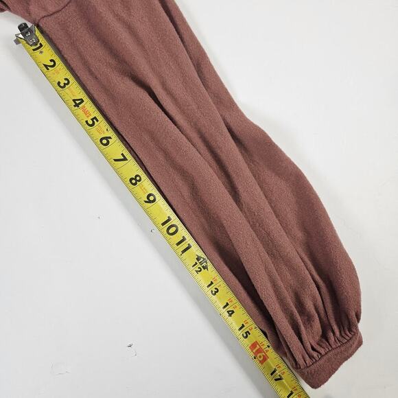 Abercrombie Soft & Cozy Medium Brown Long Sleeve Elastic Waist Top - Picture 7 of 9